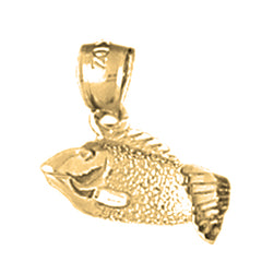 Yellow Gold-plated Silver Bass Pendant