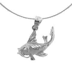 Colgante de bajo de plata de ley (bañado en rodio o oro amarillo)