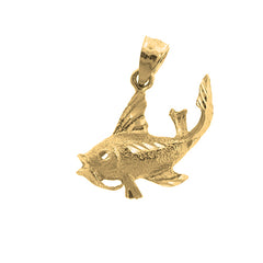 Yellow Gold-plated Silver Bass Pendant