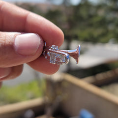 Trompetenanhänger aus Sterlingsilber (rhodiniert oder gelbgoldbeschichtet)