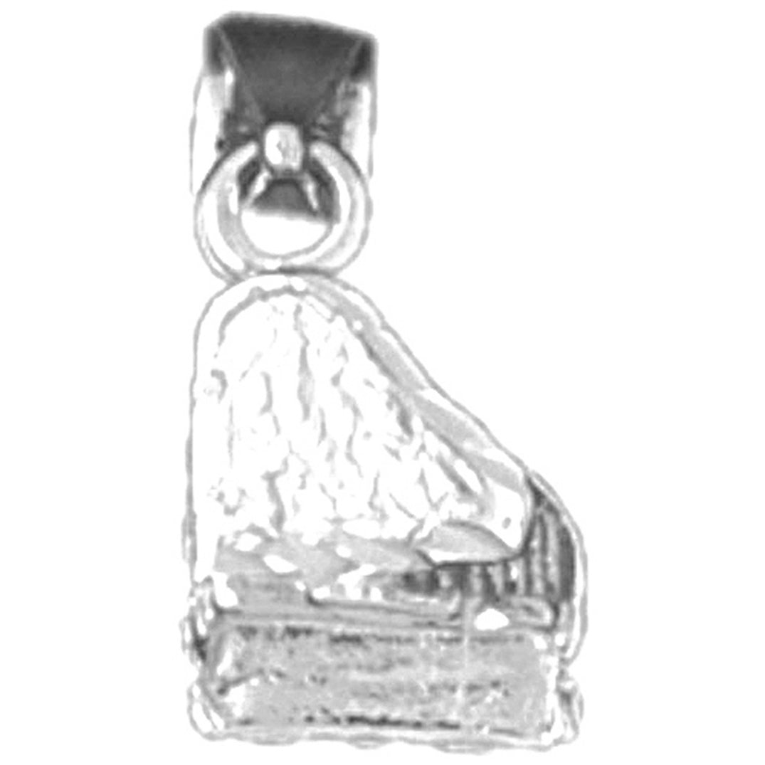 Sterling Silver 3D Piano Pendant