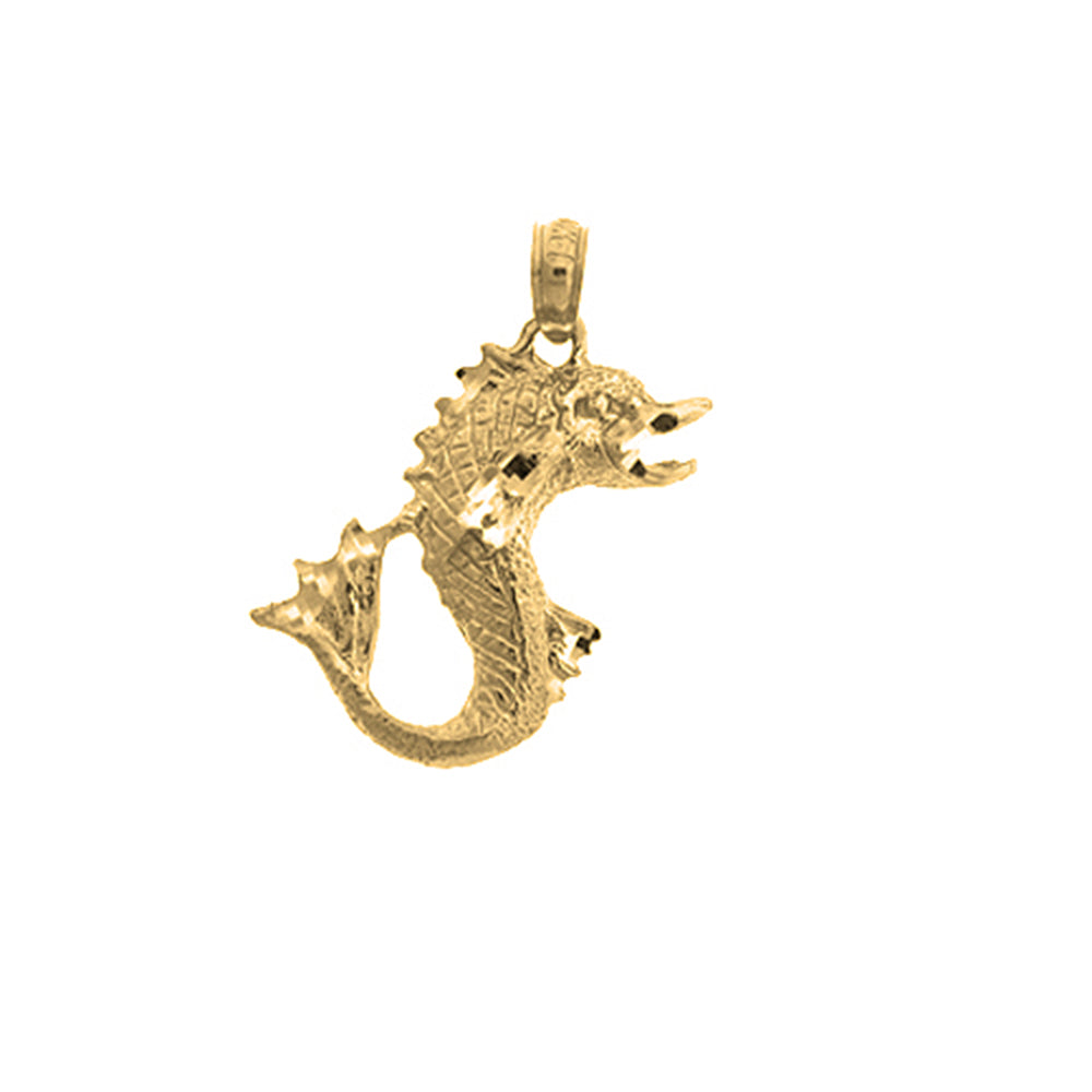 Yellow Gold-plated Silver Bass Pendant