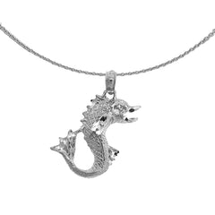 Colgante de bajo de plata de ley (bañado en rodio o oro amarillo)