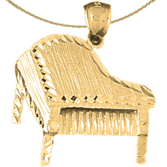 Sterling Silver Piano Pendant (Rhodium or Yellow Gold-plated)