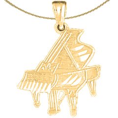 Sterling Silver Piano Pendant (Rhodium or Yellow Gold-plated)