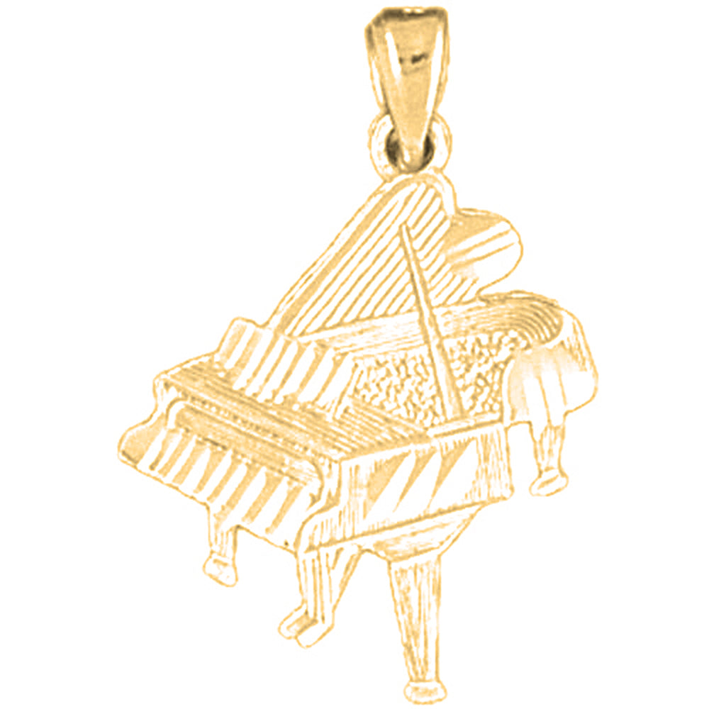 Yellow Gold-plated Silver Piano Pendant