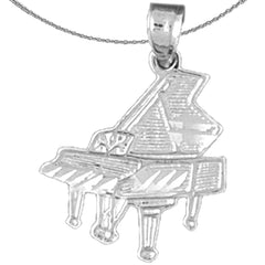 Sterling Silver Piano Pendant (Rhodium or Yellow Gold-plated)