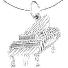 Sterling Silver Piano Pendant (Rhodium or Yellow Gold-plated)