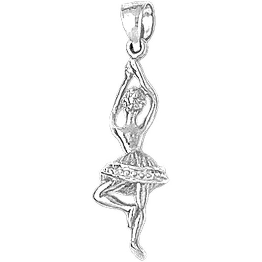 Sterling Silver Two Tone Ballerina Pendant