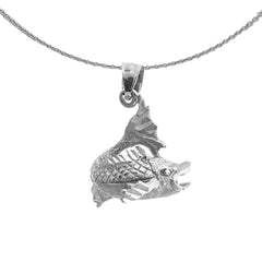 Colgante de bajo de plata de ley (bañado en rodio o oro amarillo)