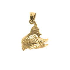 Yellow Gold-plated Silver Bass Pendant
