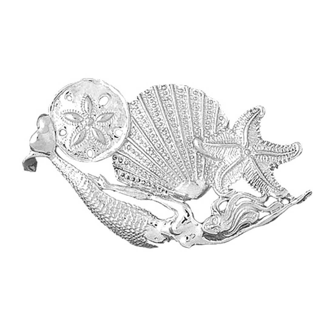 Sterling Silver Dolphin, Sand Dollar, Starfish, And Shell Pendant