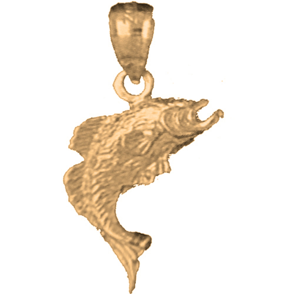 Yellow Gold-plated Silver Bass Pendant