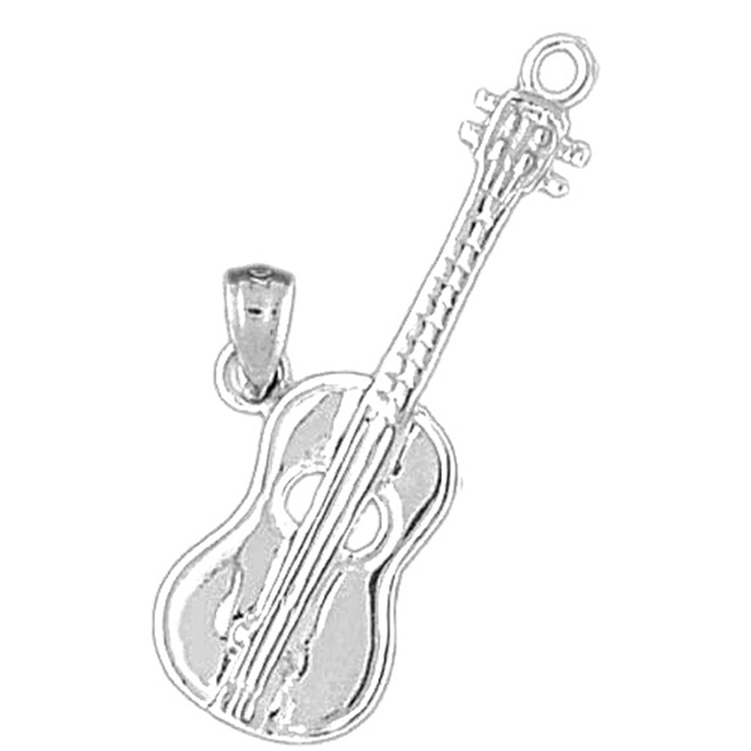 Sterling Silver Accoustic Guitar Pendant