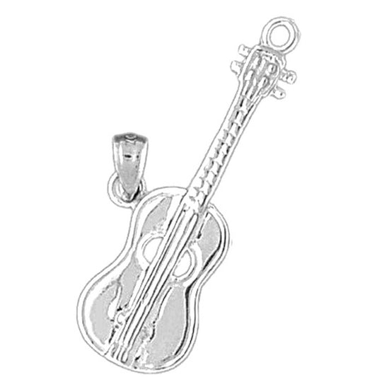 Sterling Silver Accoustic Guitar Pendant