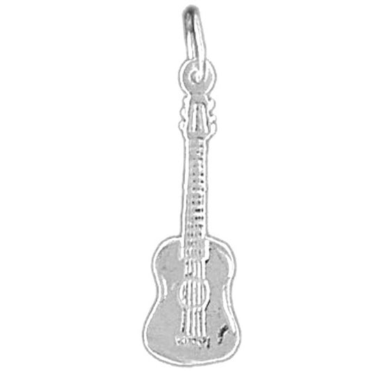 Sterling Silver Accoustic Guitar Pendant