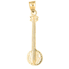 Yellow Gold-plated Silver Banjo Pendant