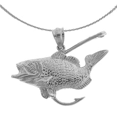 Colgante de bajo de plata de ley (bañado en rodio o oro amarillo)