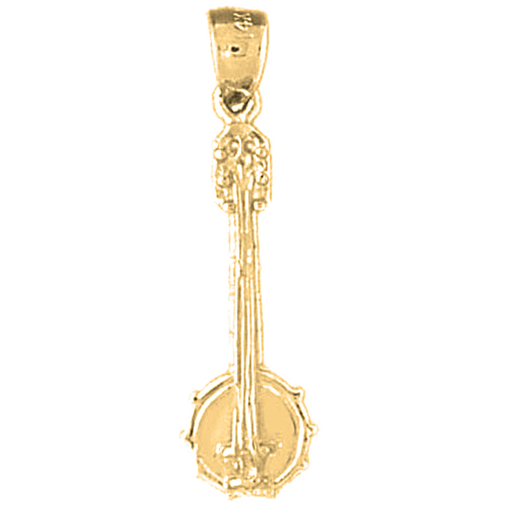 Yellow Gold-plated Silver Banjo Pendant