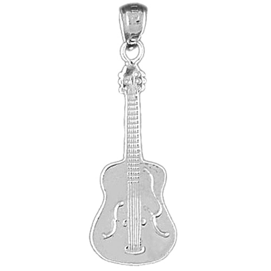 Sterling Silver Accoustic Guitar Pendant