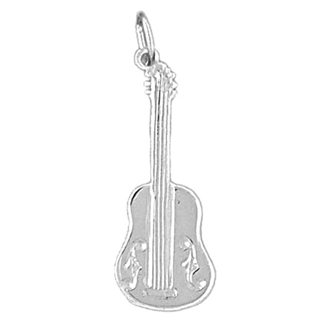 Sterling Silver Accoustic Guitar Pendant