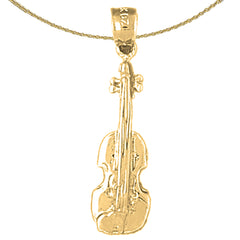Colgante de viola y violín de plata de ley (chapado en rodio o oro amarillo)
