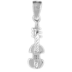 Sterling Silver Violin, Viola Pendant