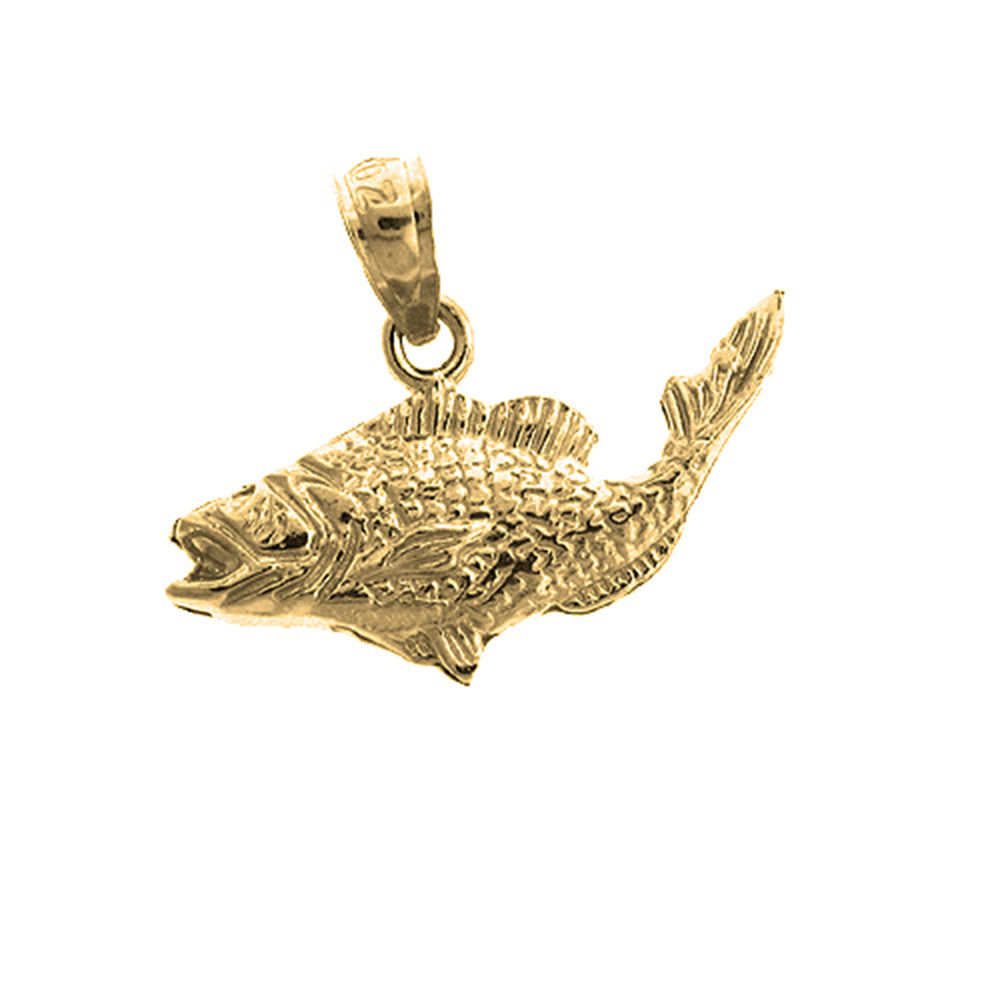Yellow Gold-plated Silver Bass Pendant