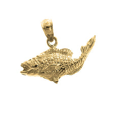Yellow Gold-plated Silver Bass Pendant