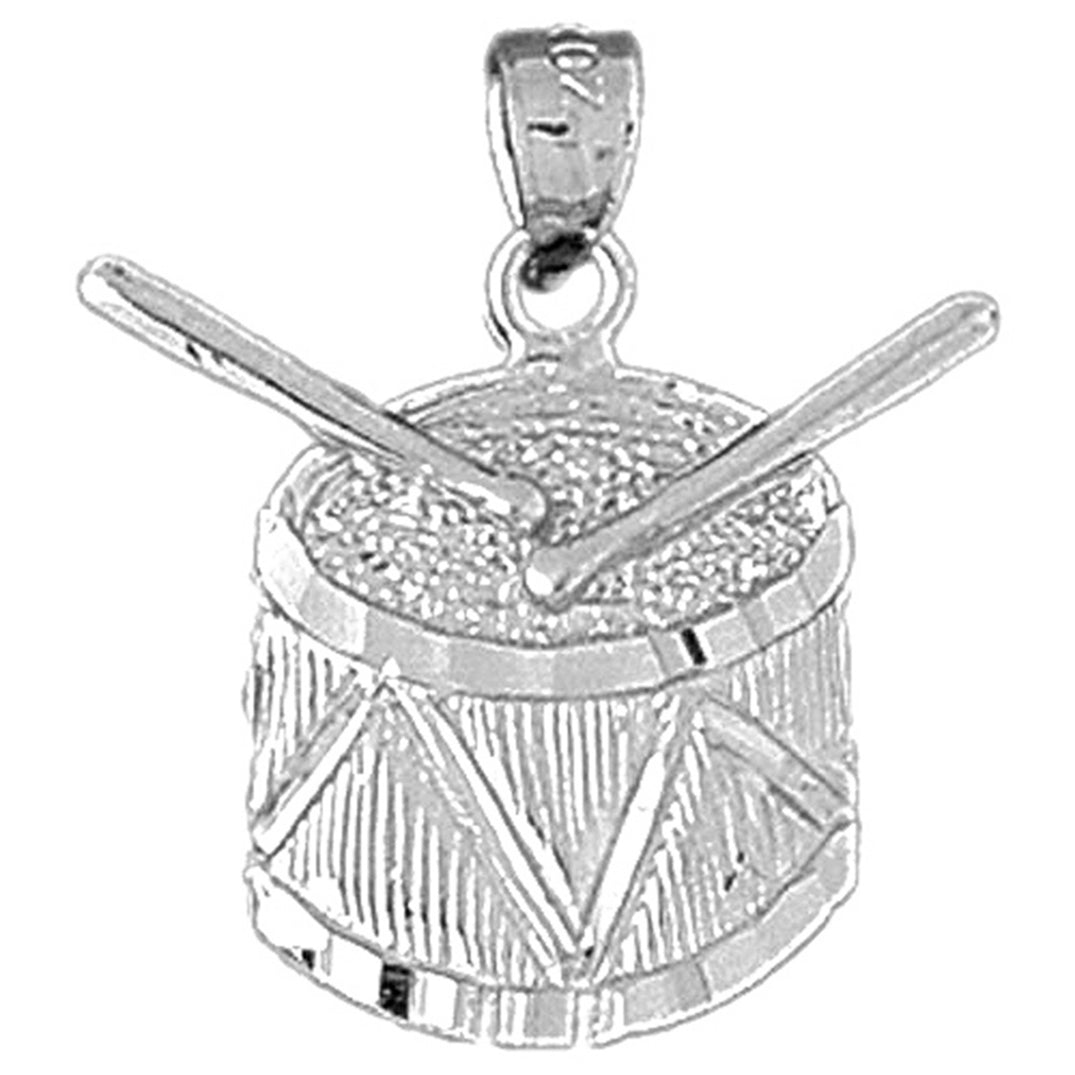 Sterling Silver Snare Drum Pendant