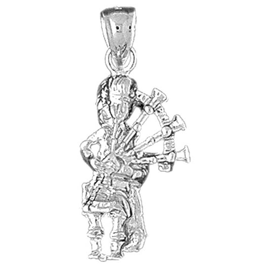 Sterling Silver Bagpipes Pendant