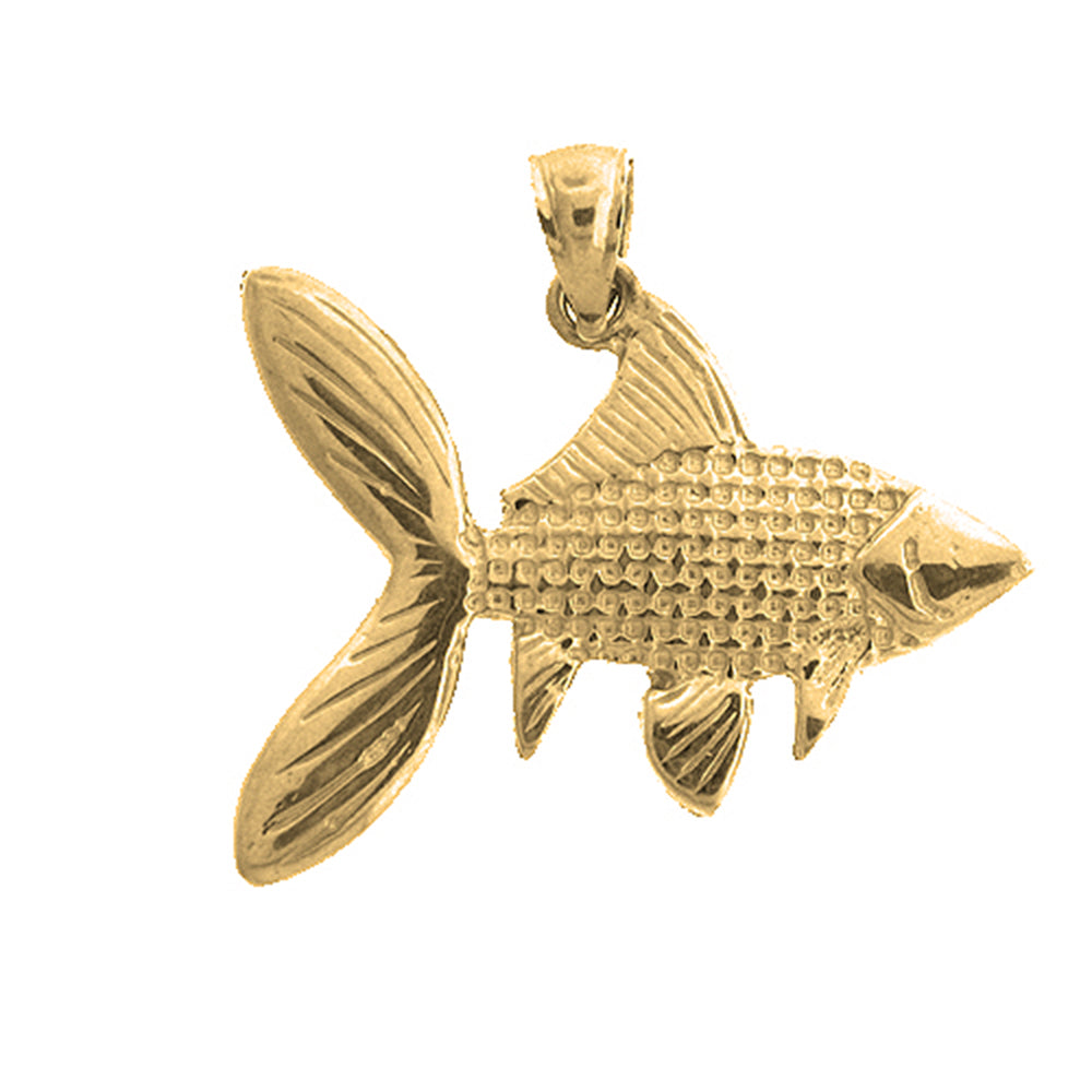 Yellow Gold-plated Silver Bass Pendant