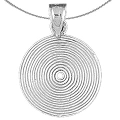 Sterling Silver Record Pendant (Rhodium or Yellow Gold-plated)
