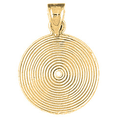 Yellow Gold-plated Silver Record Pendant