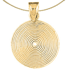 Sterling Silver Record Pendant (Rhodium or Yellow Gold-plated)