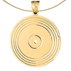 Sterling Silver Record Pendant (Rhodium or Yellow Gold-plated)