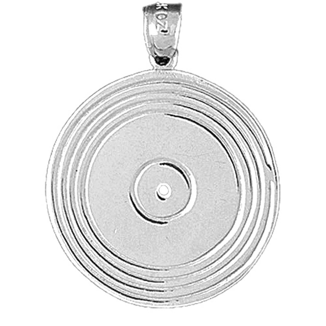 Sterling Silver Record Pendant
