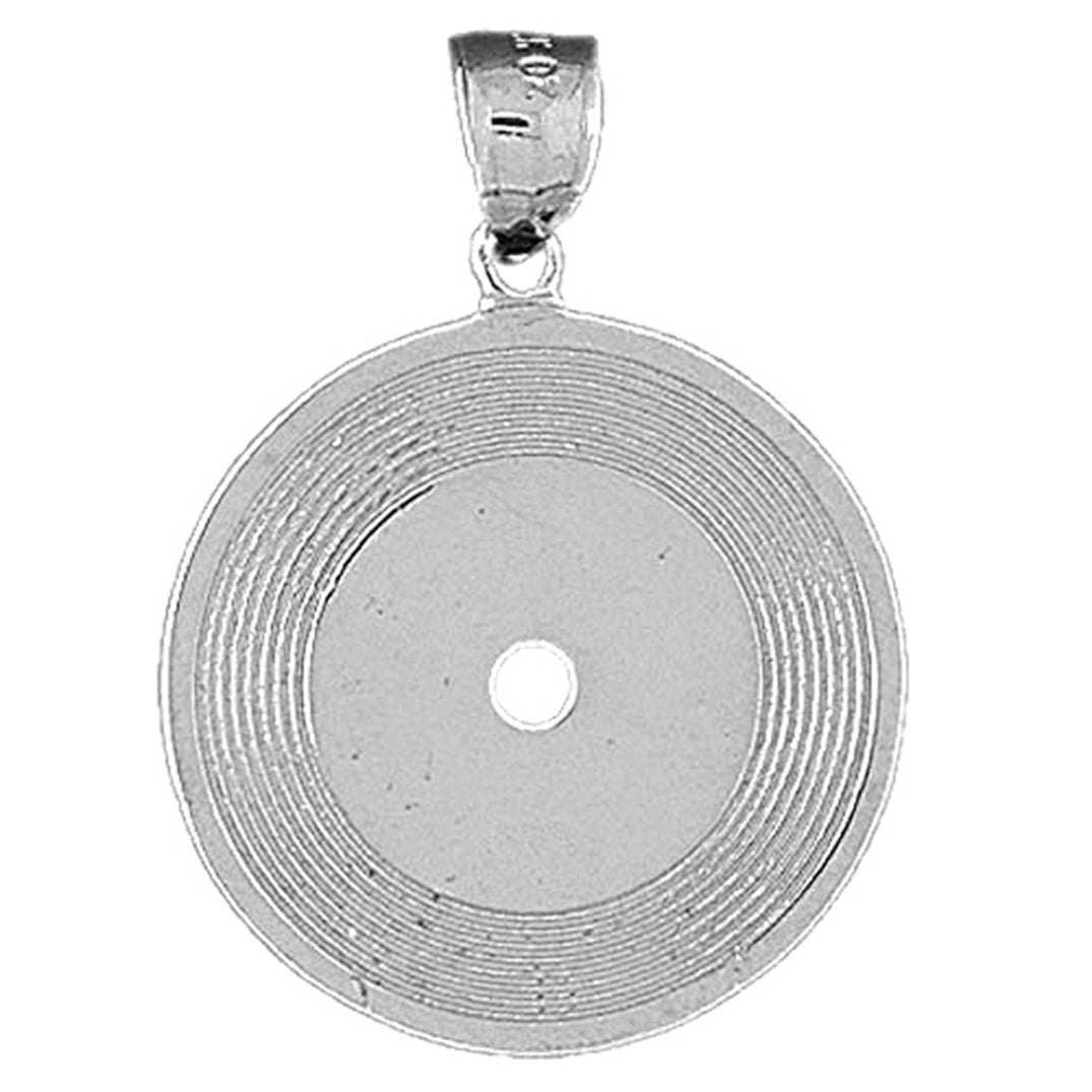 Sterling Silver Record Pendant
