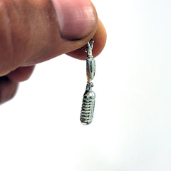 Mikrofon-Anhänger aus Sterlingsilber (rhodiniert oder gelbvergoldet)