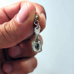 Mikrofon-Anhänger aus Sterlingsilber (rhodiniert oder gelbvergoldet)