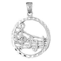 Sterling Silver Musical Notes Pendant