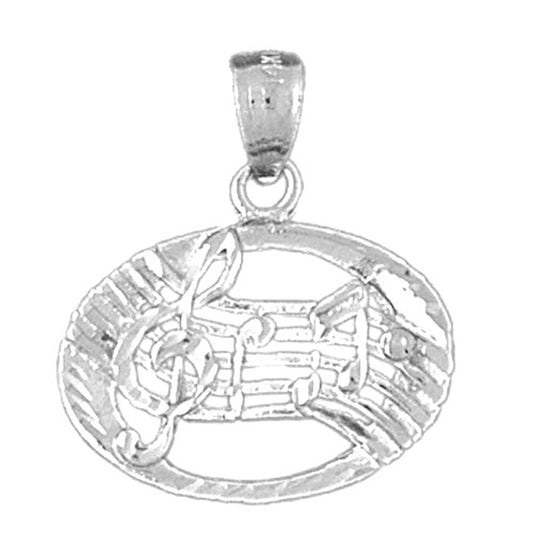 Sterling Silver Musical Notes Pendant