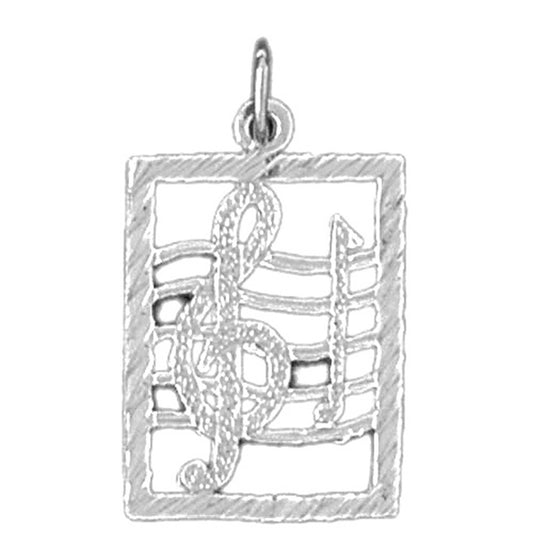 Sterling Silver Musical Notes Pendant