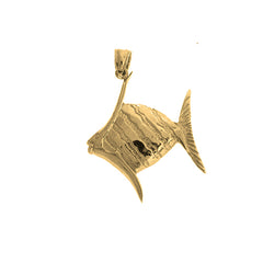 Yellow Gold-plated Silver Tropical Angelfish Pendant