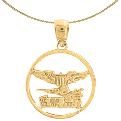 Anhänger der US Air Force aus Sterlingsilber (rhodiniert oder gelbvergoldet)