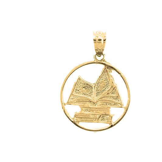 Yellow Gold-plated Silver Book Pendant