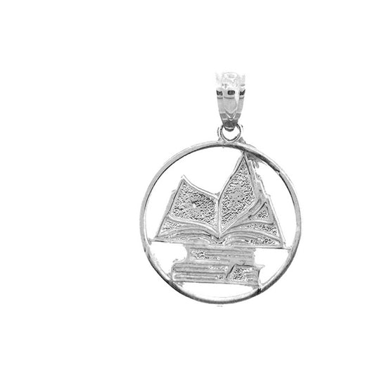 Sterling Silver Book Pendant