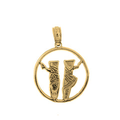 Yellow Gold-plated Silver Balerina Shoes Pendant