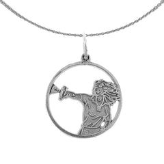 Sterling Silver Squash Pendant (Rhodium or Yellow Gold-plated)