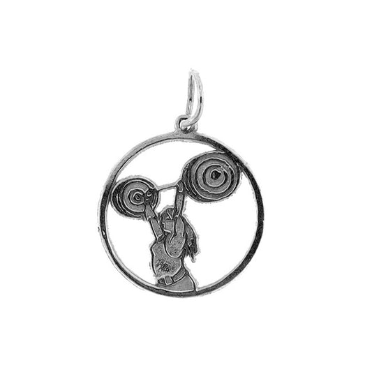 Sterling Silver Body Builder, Weights Pendant